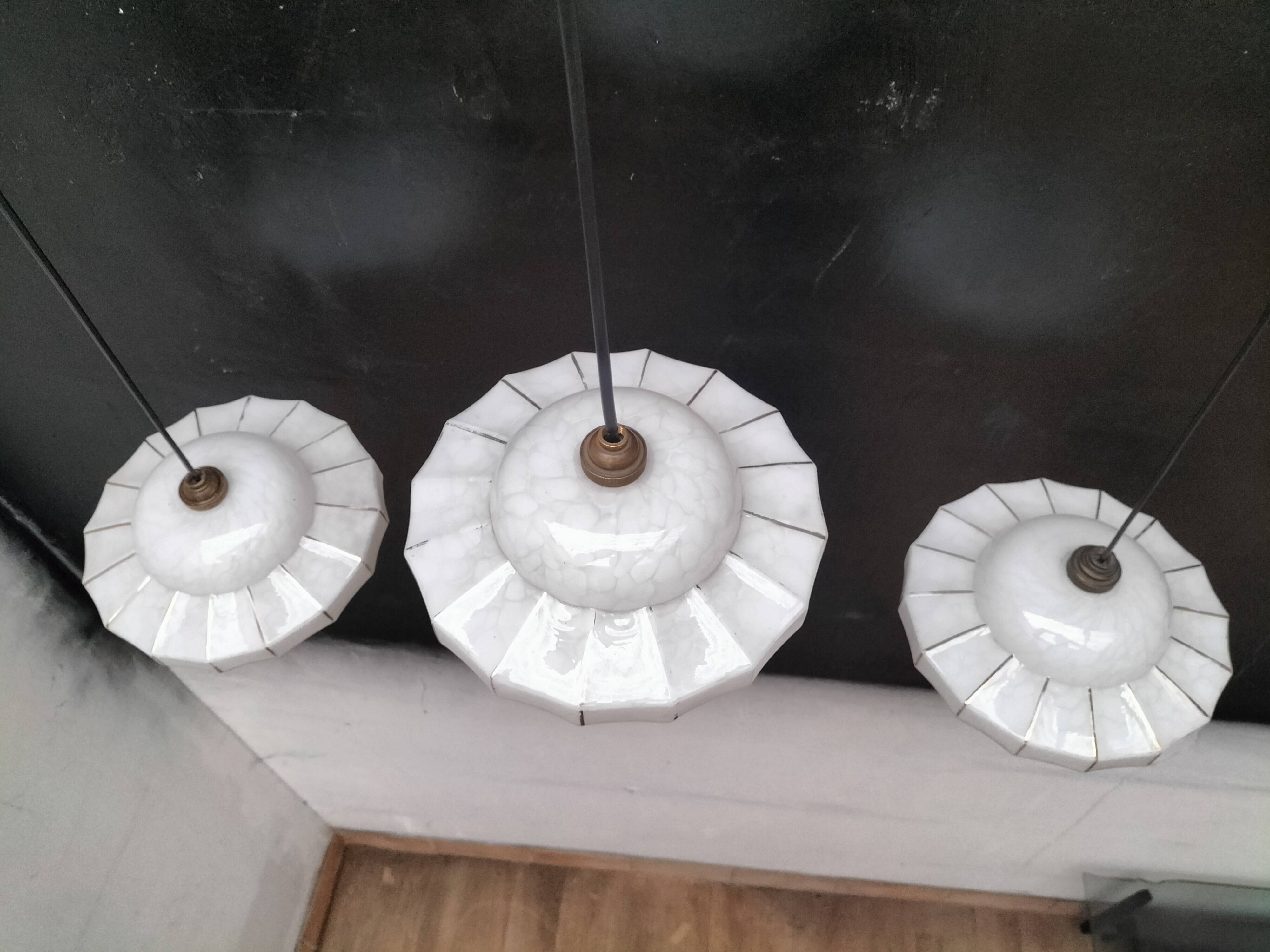 Opaline pendant lights