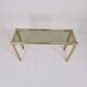 Italian Rectangle Side Table in Brass Bamboo and Smoked Glass, 1970s