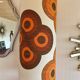 Supertone table lamp - orange opaline and vintage fabric
