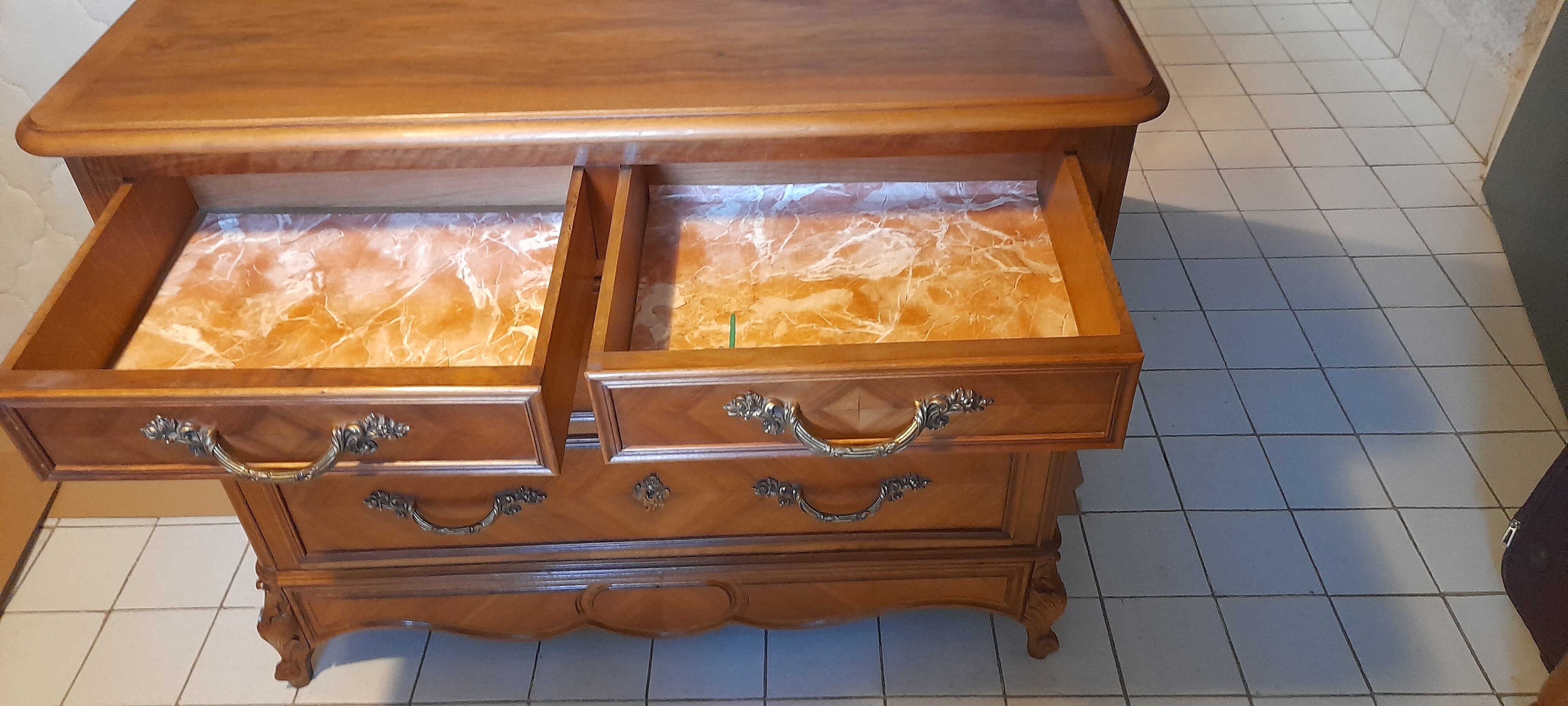 Louis XV style chest of drawers from the 50s