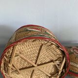 Straw basket, painted decoration, Indonesia