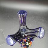 Spotted Glass Vase Borske Sklo Kralik Czech Cobalt Boheme Glass Art Deco 1930