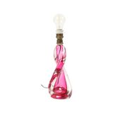 Lampe de table en cristal rose Val Saint Lambert Swirl Sixties