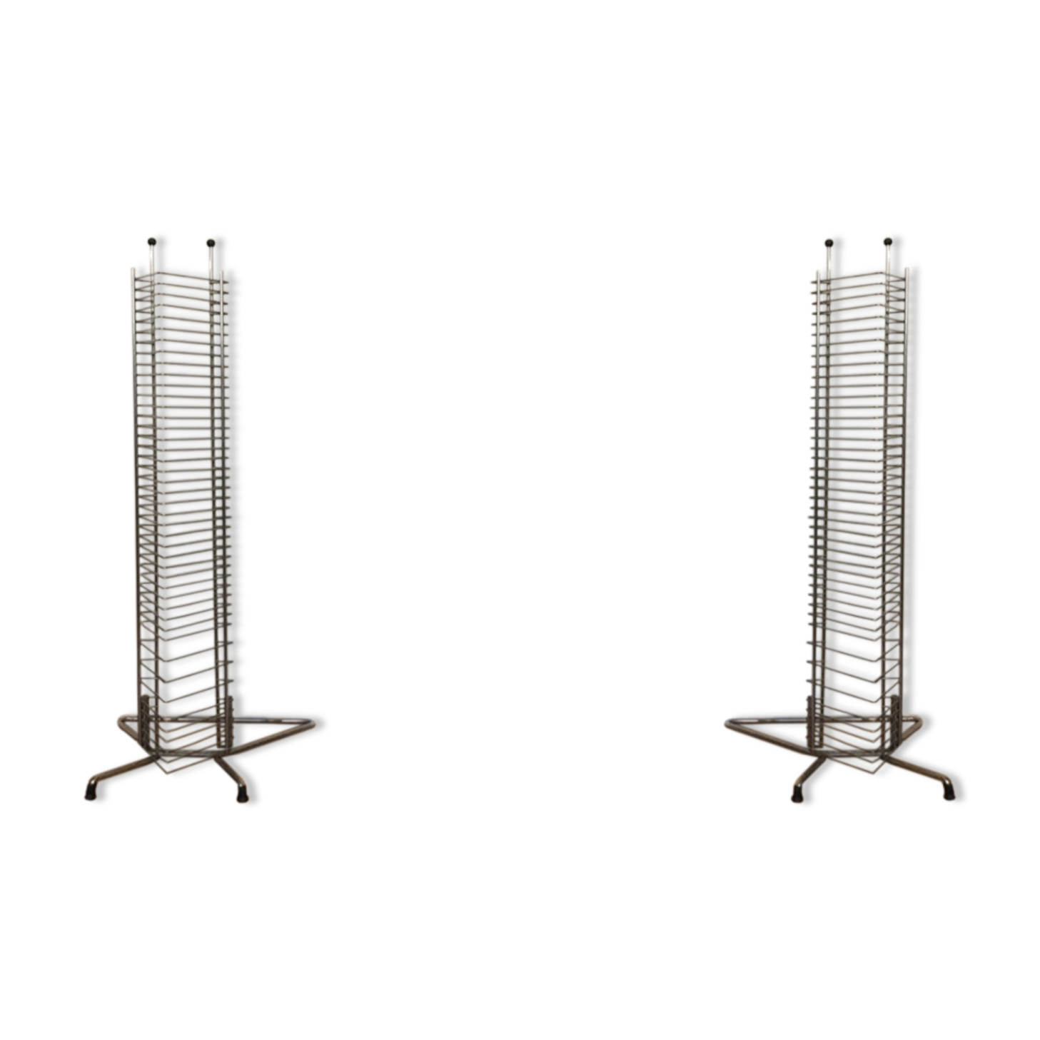 Set of 2 towers industrial metal furniture CD Italian design TBE
