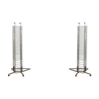 Set of 2 towers industrial metal furniture CD Italian design TBE