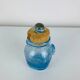 Bubble glass bonbonnière from Biot, blue