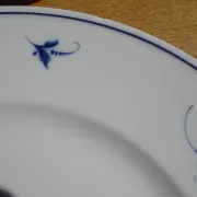 Fine Limoges porcelain dessert service: dish and 12 plates.