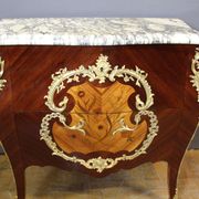 Louis XV style commode in marquetry around 1900