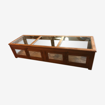 Furniture showcase wood and glass