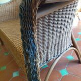 Sofa bench. Vintage rattan