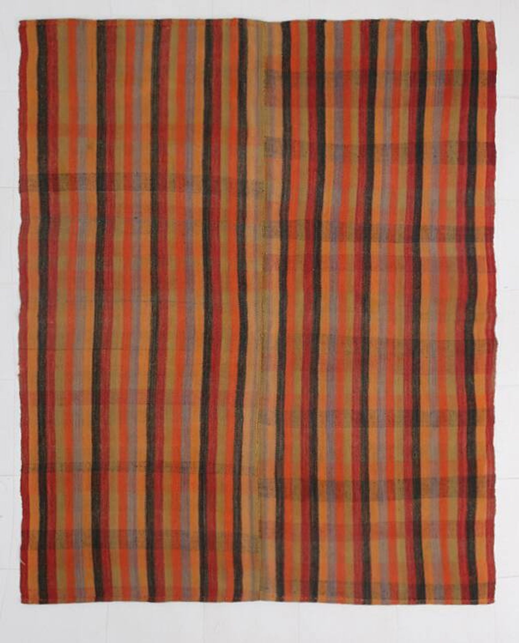7x8 Burnt Red Area Kilim Rug, 200x240Cm Anatolian Kilim Rug