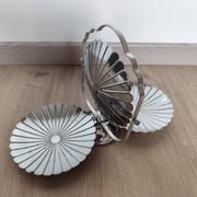 Vintage chrome-plated metal display stand for appetizers and petits fours
