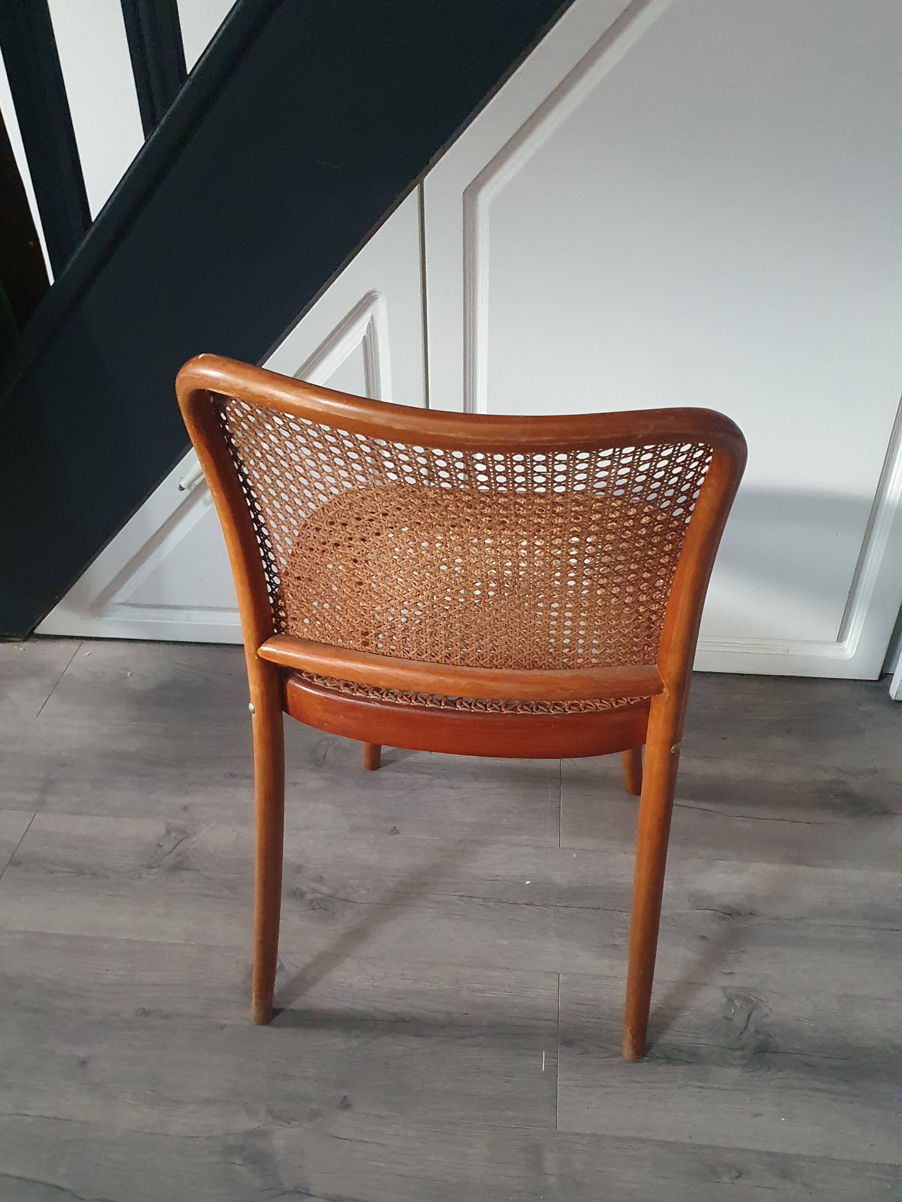 vintage thonet cane armchair chair model 811 design by josef hoffman 60s