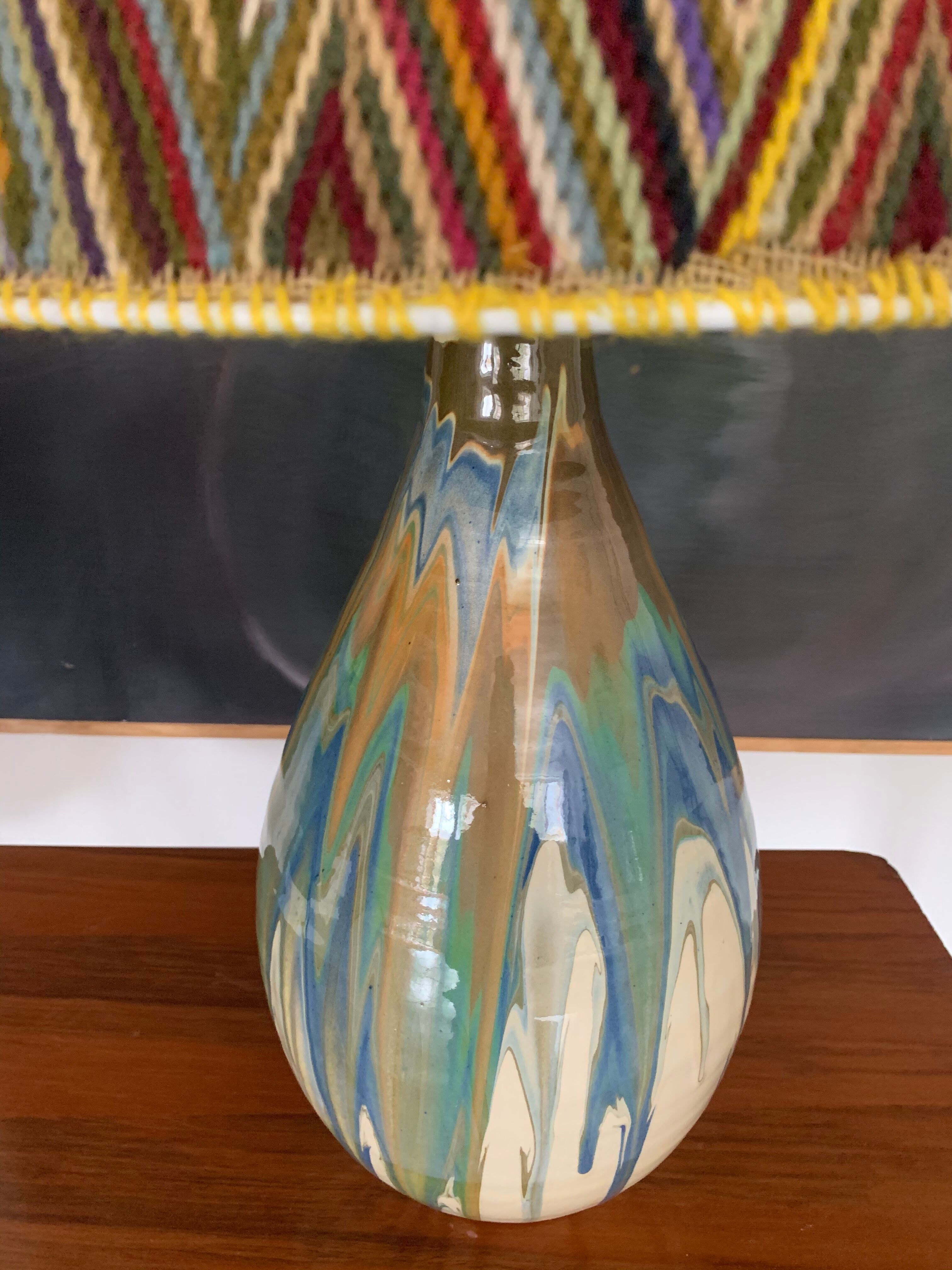 Vintage signed ceramic lamp