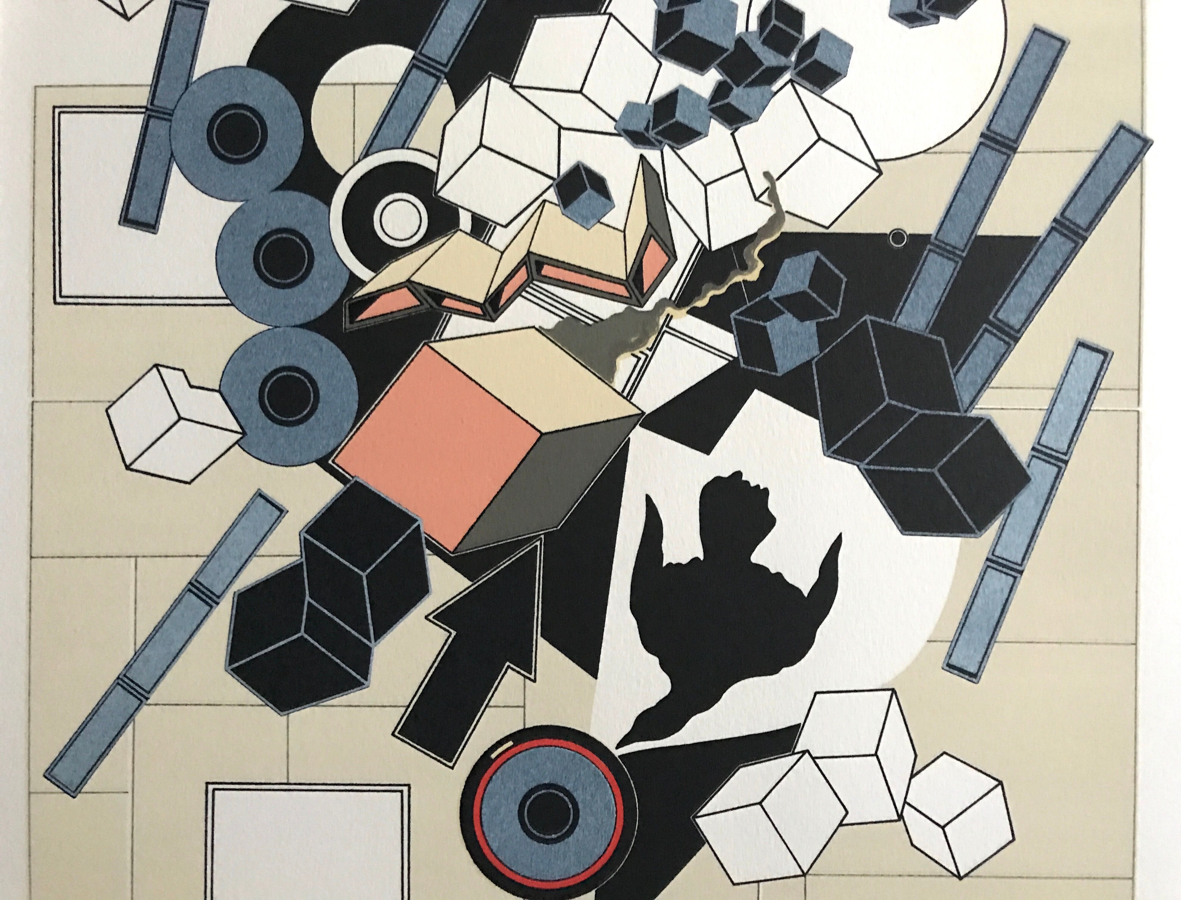 Original lithograph by Alain Le Yaouanc l'air 1978