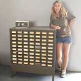 Vintage metal Industrial file cabinet chest of drawers Addressograph