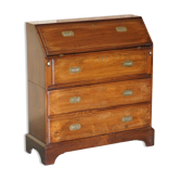 Anglo-Indian military desk in camphor wood and brass