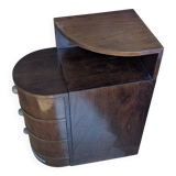 Art Deco rounded cabinet with 3 drawers, 1930s