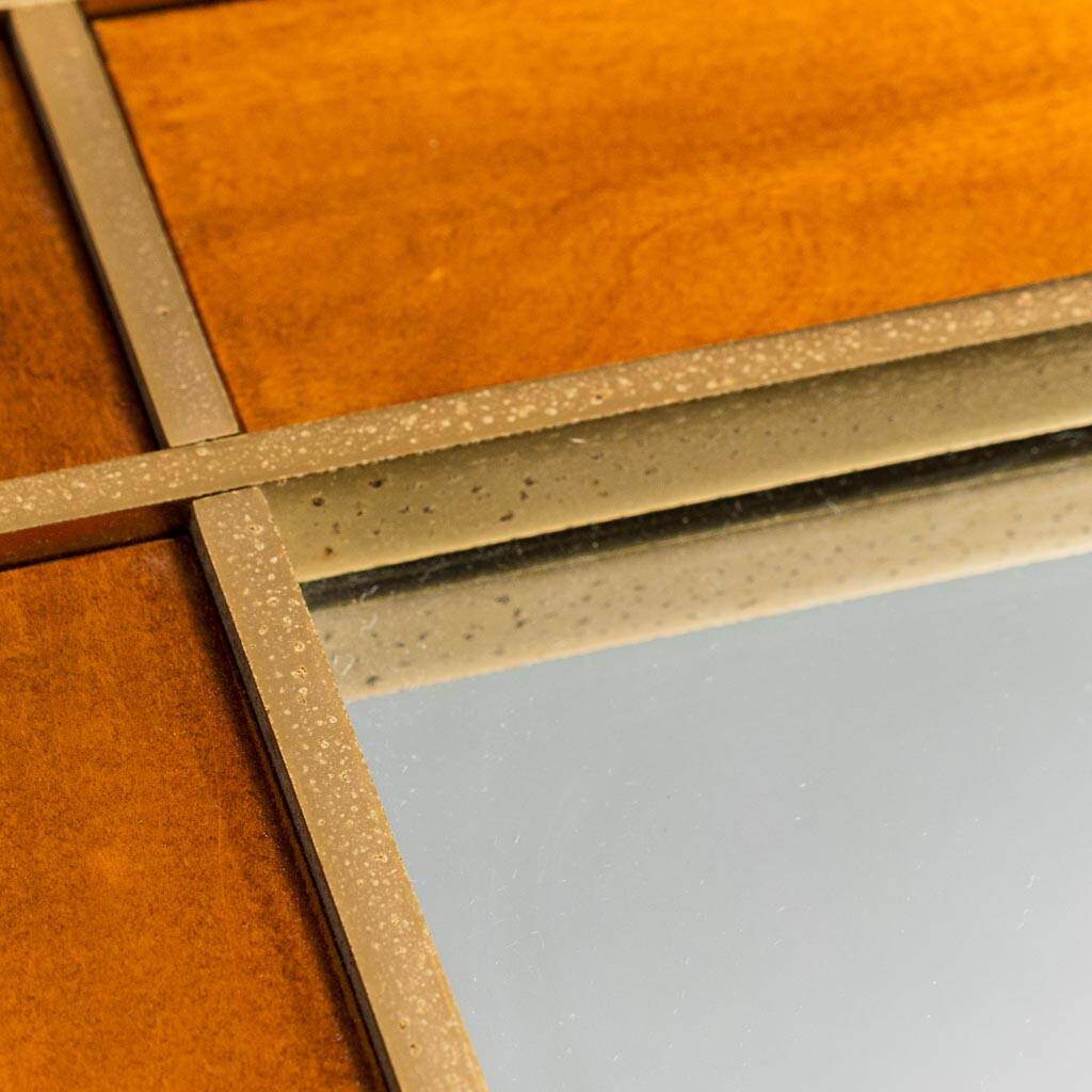 Wall mirror wood metal 70s vintage modern