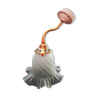 Old tulip wall lamp glass porcelain and brass Art Deco art deco 1920 Ø 16 N°2 TBE