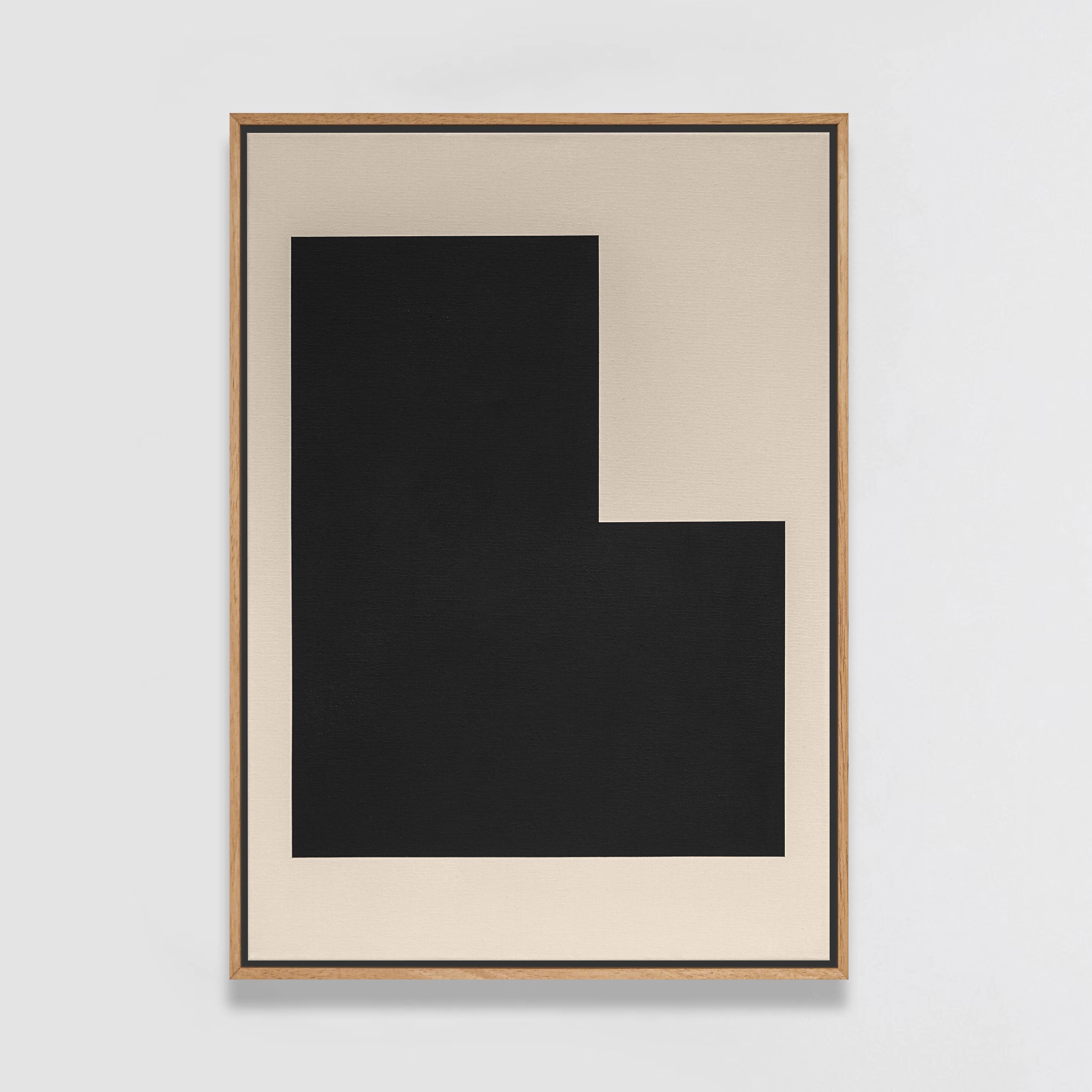 Minimalist abstract painting black sign B03