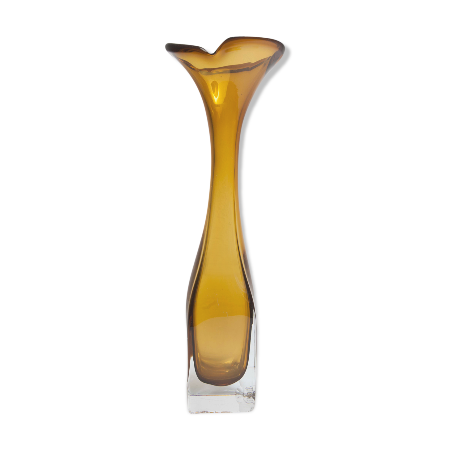 Vase soliflore Murano jaune orange