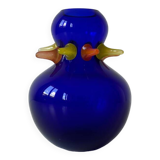 Vase bleu cobalt Jori Suhajek Bohemia tchèque