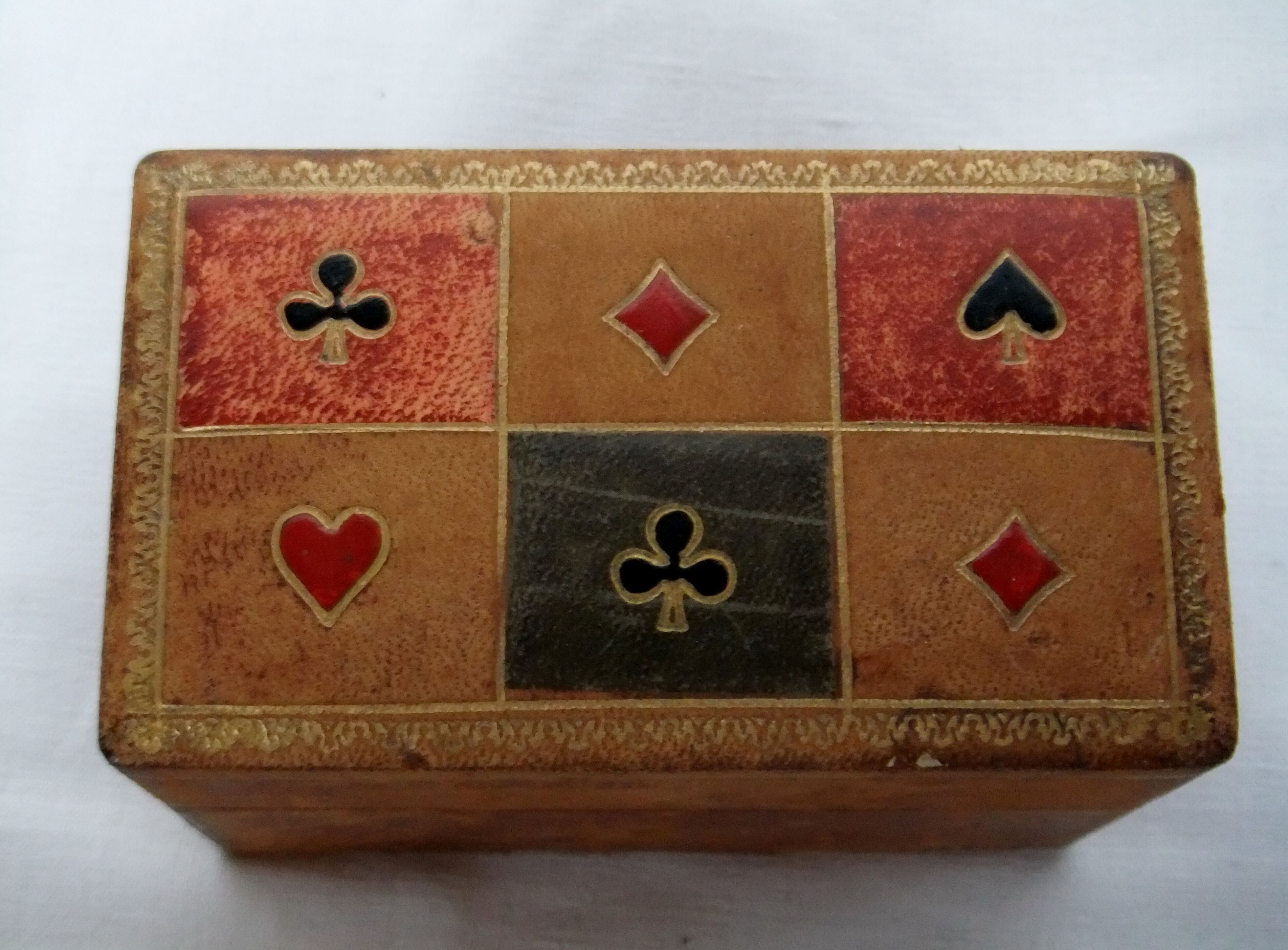 Card game BP Grimaud gilding collection card box leather box bridge