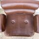Fauteuil de coiffeur en chrome et skaï marron