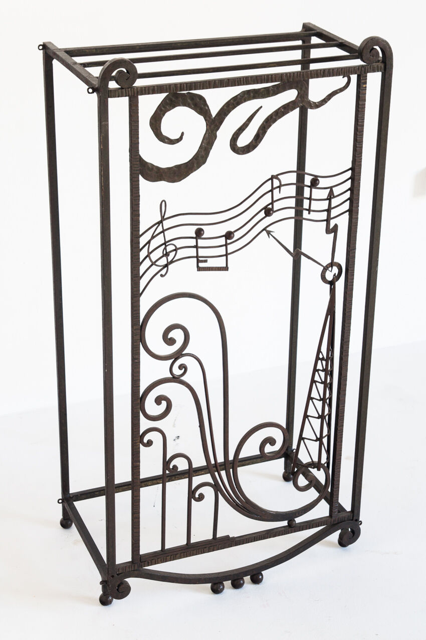 Old wrought iron structure. Vintage, futuristic. Handmade France, 1920