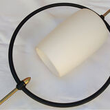 Glass and metal chandelier 60s