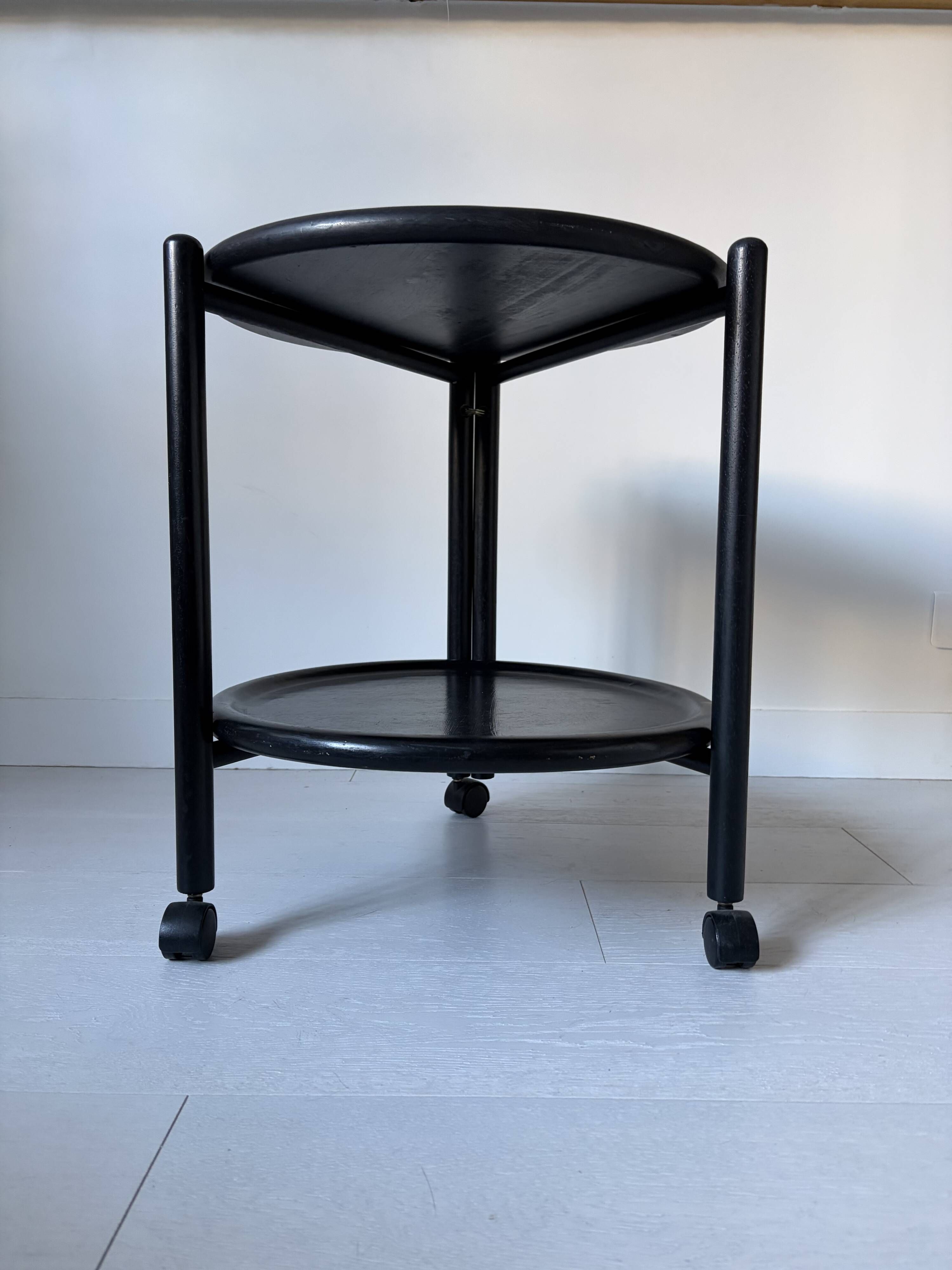 Bar cart from the 60s-70s in its factory black version, attributed to Jens Quistgaard.