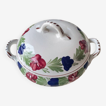 Small tureen Nidervilliers flower decoration 1900