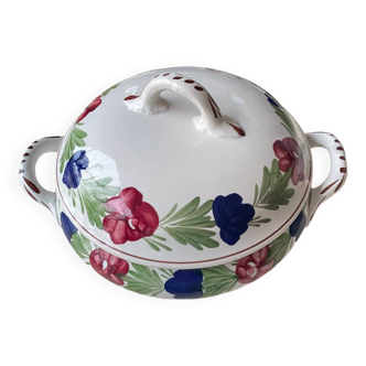 Small tureen Nidervilliers flower decoration 1900