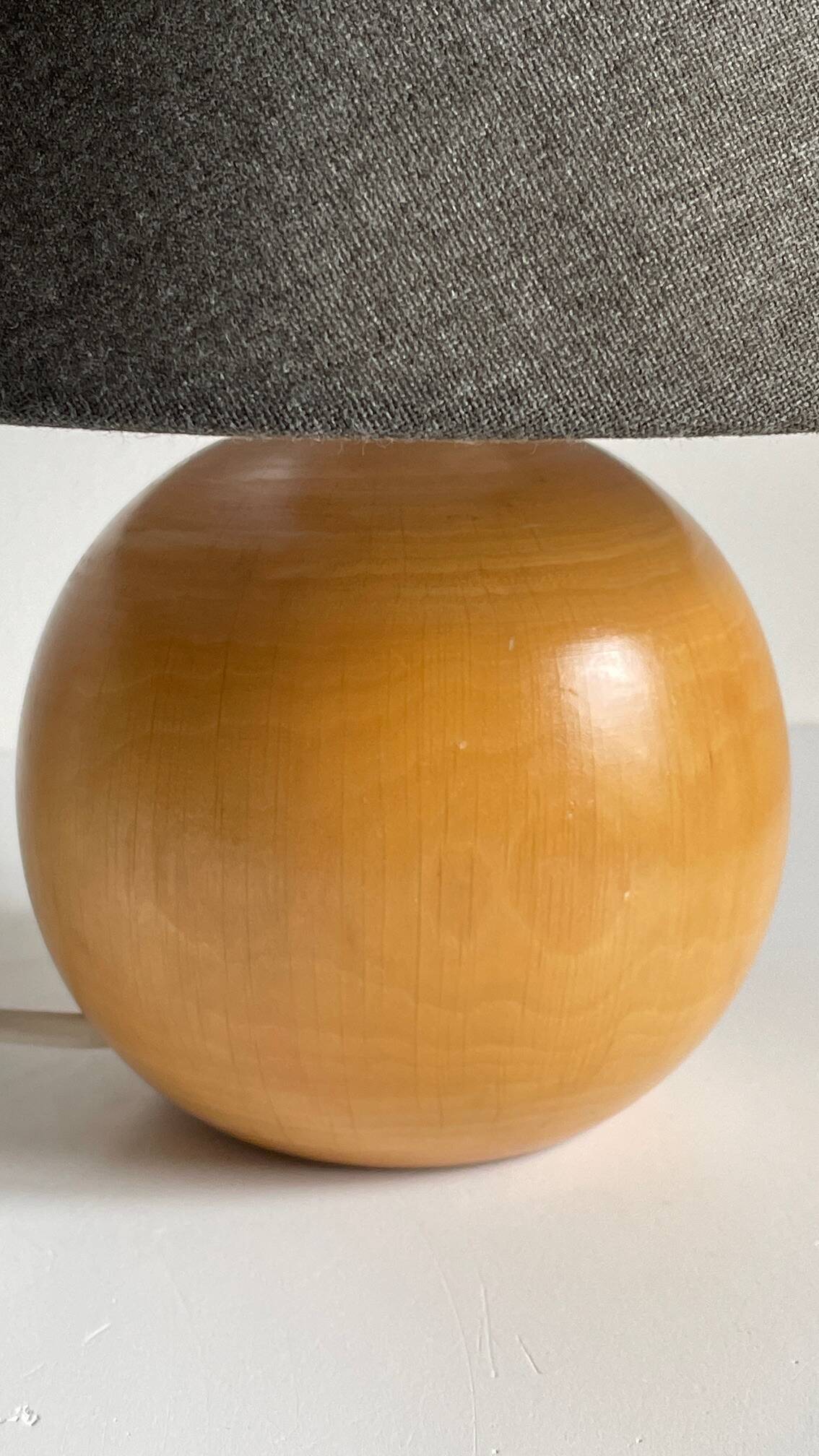 Solid wood ball lamp from the 70s