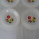 6 plates flowers orange yellow crown arcopal vintage
