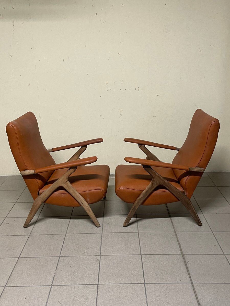 Poltrone in stile di Antonio Gorgone, anni '50, set di 2