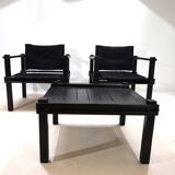 Bofinger set of 2 Farmer lounge chairs with table by Gerd Lange, 1960