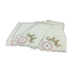 Nappe vintage ovale décor floral ses 8 serviettes