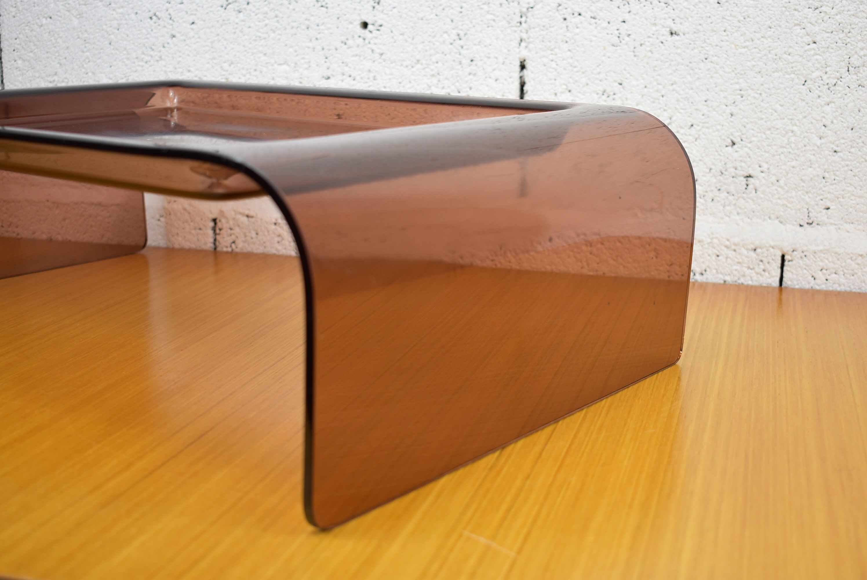 Vintage plexiglass top smoky color.