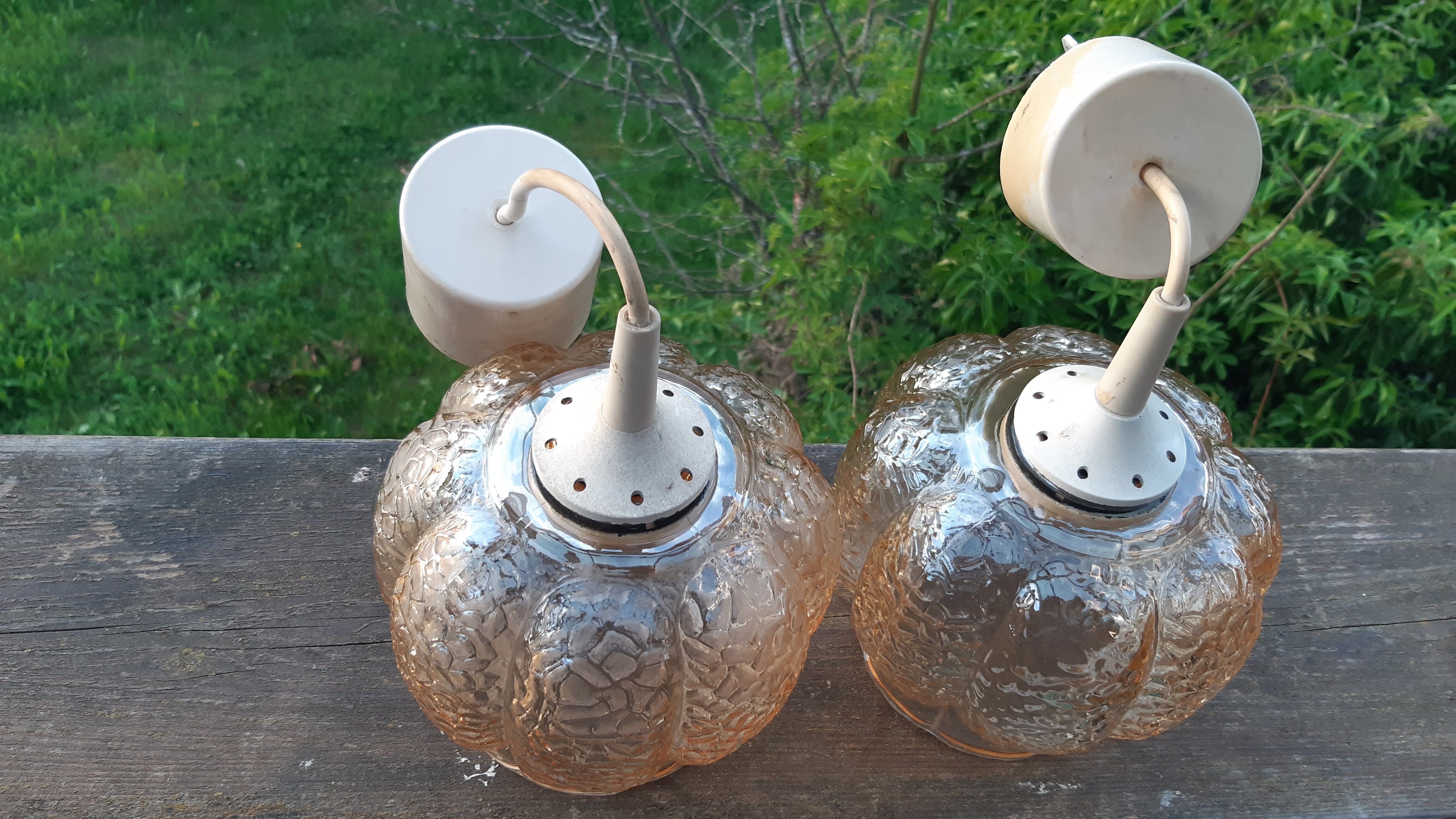 Amber glass suspensions 1970 lot of 2