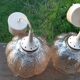 Suspensions verre ambré 1970 lot de 2