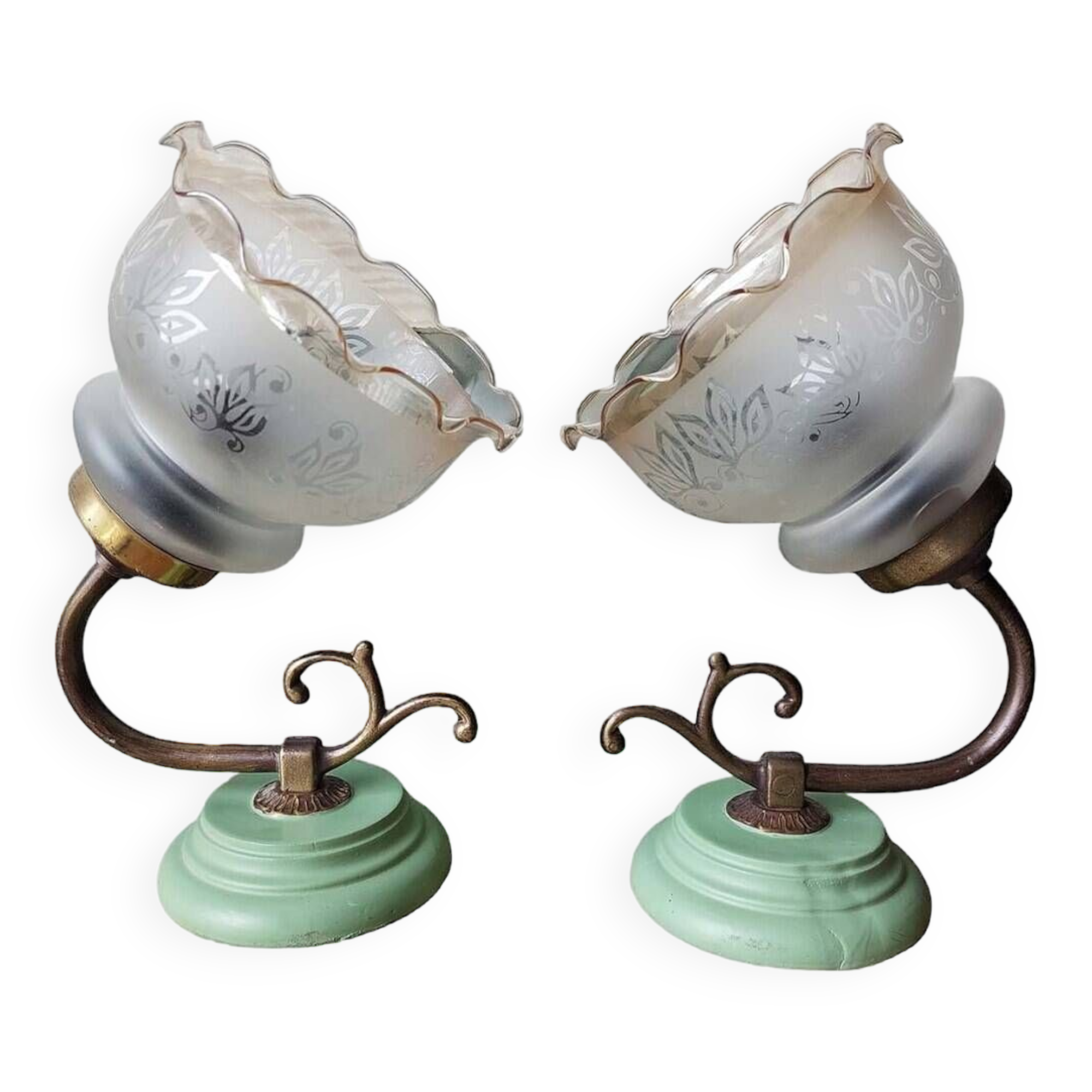 Set of 2 old wall lights