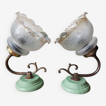 Set of 2 old wall lights