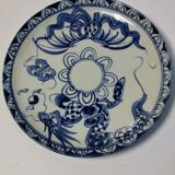 Plat de service bleu blanc chinois ancien
