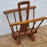 Vintage solid wood magazine rack, 1960s, Scandinavian style