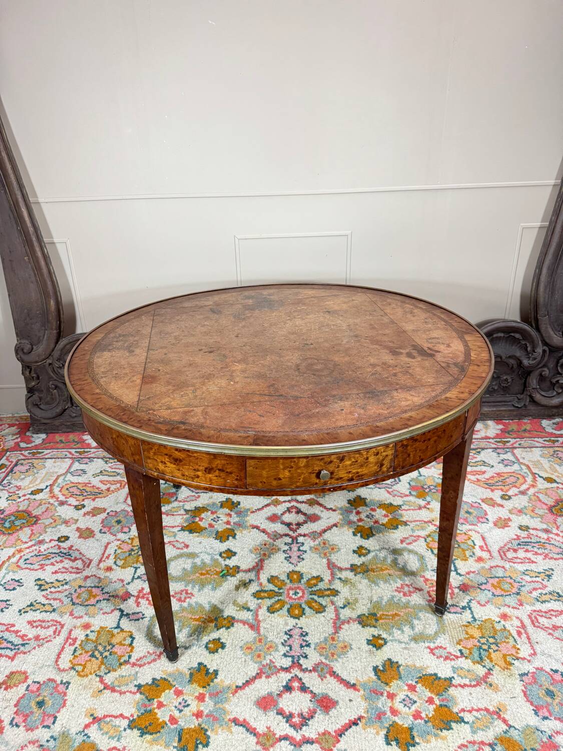 Louis XVI Style Speckled Mahogany Gueridon Table, 19th Century