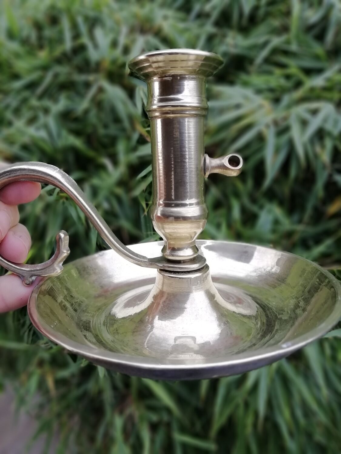 Pair of brass candle holders