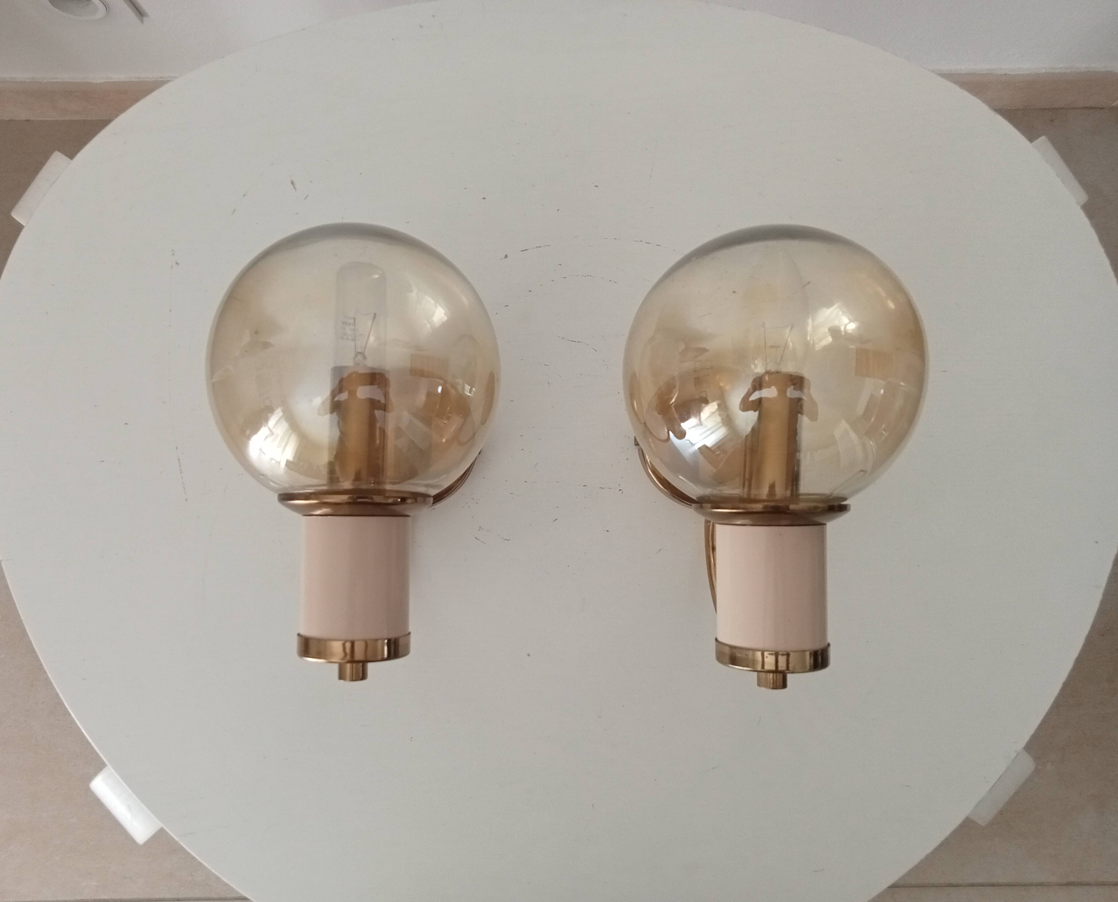 Pair of vintage Maison Delmas wall lights from the 70s