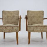 1940s Pair of Oak Armchair , Czechoslovakia